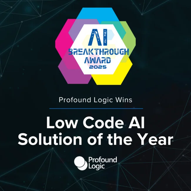 Profound Logic Wins AI Low Code Solution of the Year