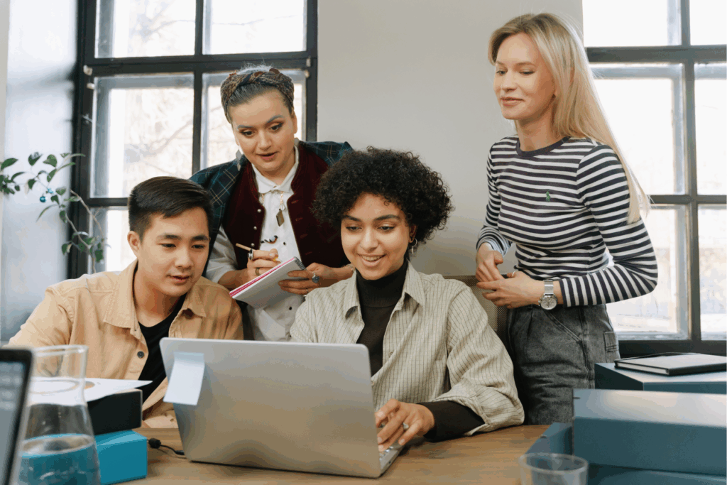 modern talent working together