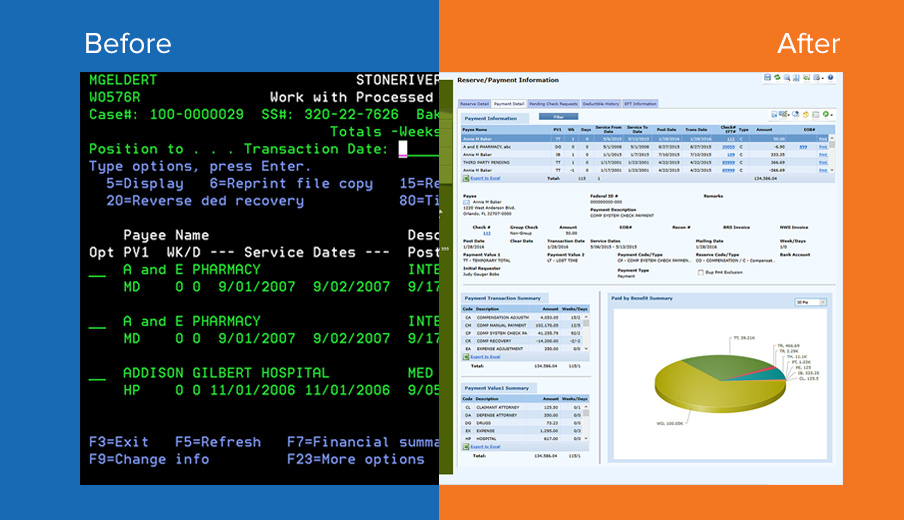 Profound UI Before and After Modernization