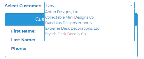 search combo box choices in profound ui
